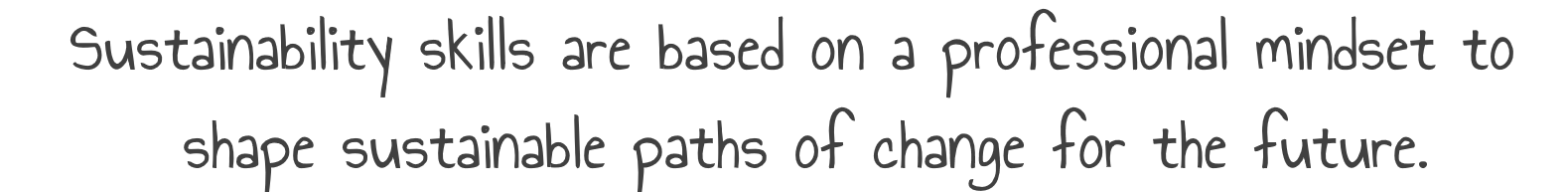 Sustainability skills are based on a professional mindset to shape sustainable paths of change for the future.